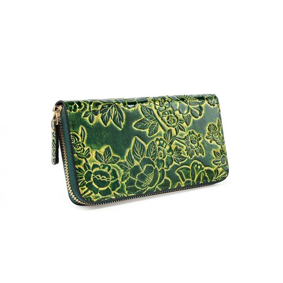 Vintage Embossed Zier Purse Stylish And Elegant Leather Carved T_T - Picture 1 of 7